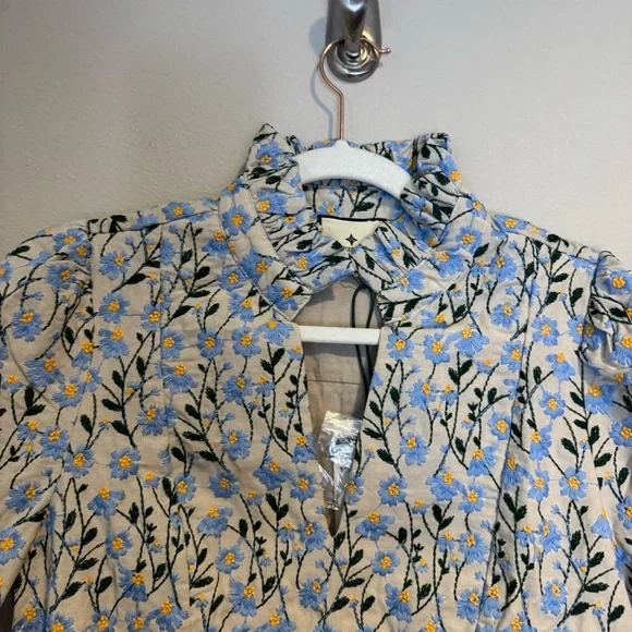 Tuckernuck Blue Daisy Embroidered Palmerston Dress